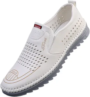 2023 New Foreign Trade Casual Men's Shoes Trend Cutout Blank Shoes Summer Breathable Men's Business Good Work Shoes (White, 8.5)