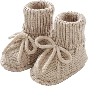 Baby Booties Newborn Sock Boots Hand Knitting Crochet Infant Boy Girl Cozy Shoes Indoor Breathable Walking Shoes