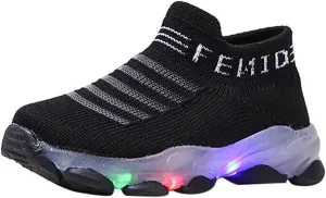 Baby Boys Girls LED Light Sneakers Walking Shoes Toddler Kids Mesh Luminous Non-Slip Breathable Outdoor Sport Shoes