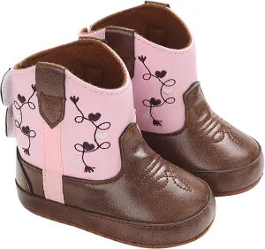 Baby Infant Leather Western Boots Cowboy Bootie Soft Sole Non Slip Shoes Toddler Girls Little Girl Size 12 Booties