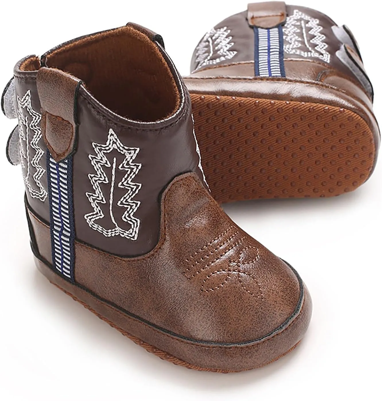 Baby Infant Toddler Girls Leather Western Boots Cowboy Bootie Soft Sole Non Slip Shoes Little Girl Size 12 Booties