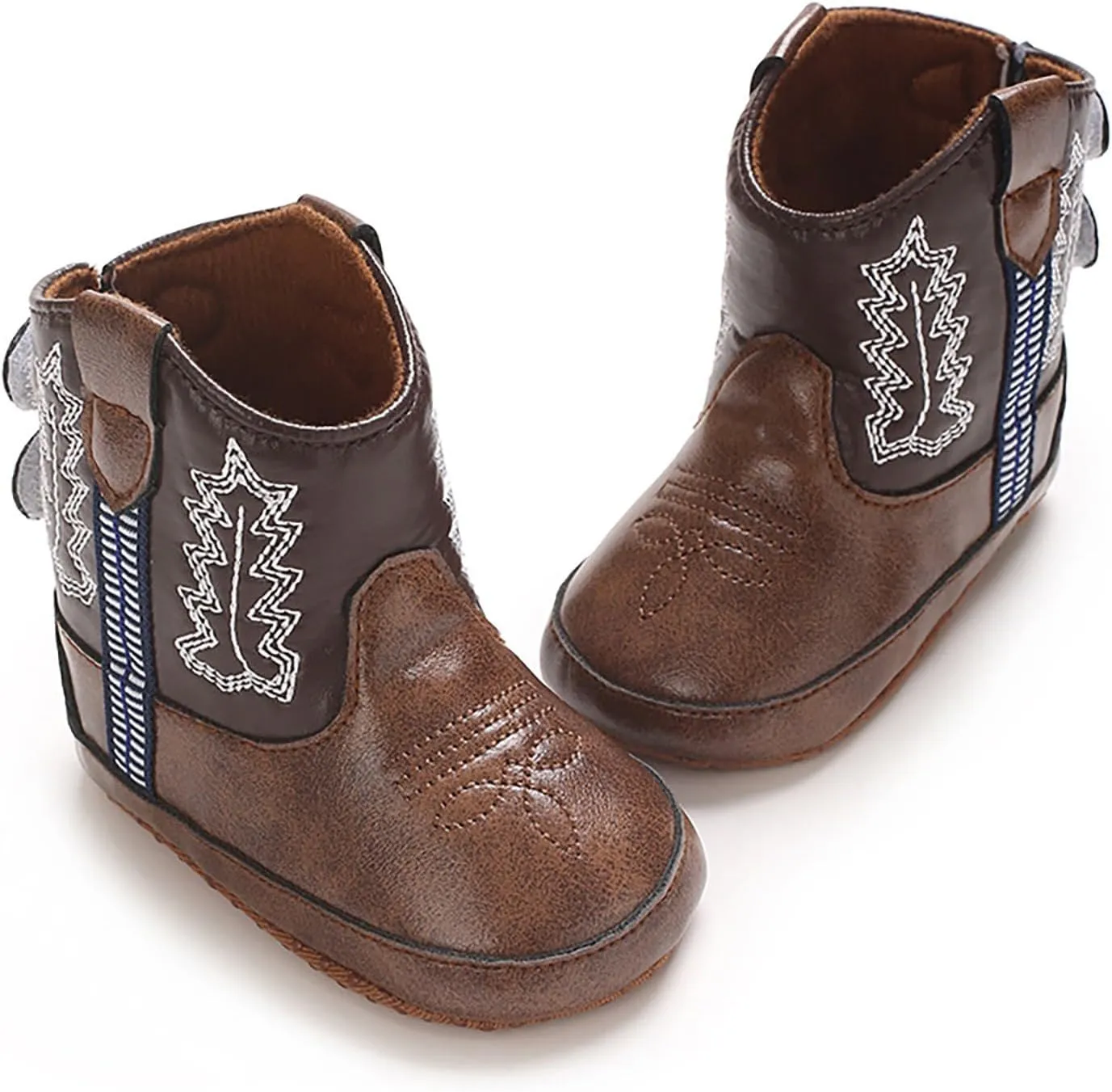 Baby Infant Toddler Girls Leather Western Boots Cowboy Bootie Soft Sole Non Slip Shoes Little Girl Size 12 Booties