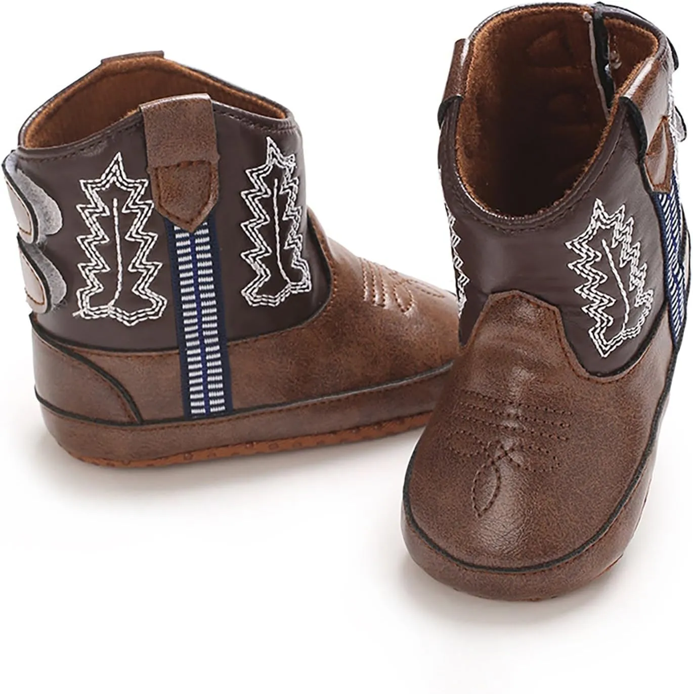 Baby Infant Toddler Girls Leather Western Boots Cowboy Bootie Soft Sole Non Slip Shoes Little Girl Size 12 Booties