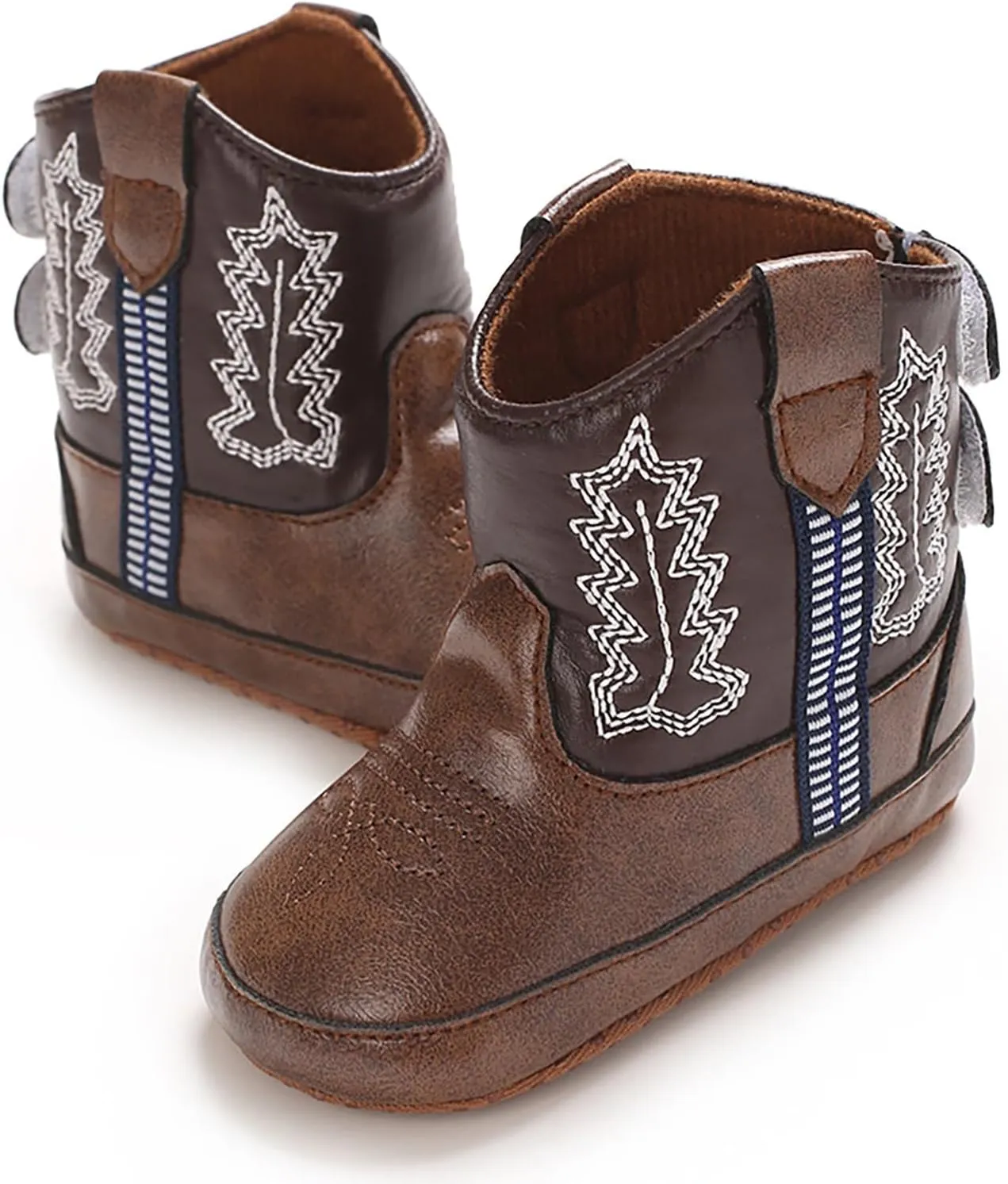 Baby Infant Toddler Girls Leather Western Boots Cowboy Bootie Soft Sole Non Slip Shoes Little Girl Size 12 Booties