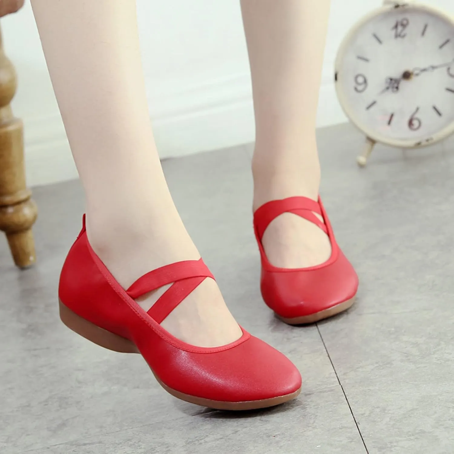 Ballet Flats Shoes for Women Mary Jane Flats Bow Dressy Comfortable Round Toe Slip On Ballerina Flat Shoes