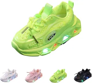 Boys Girls Light Up Shoes Vivaki LED Canvas 𝙲artoon Casual Sneakers for Toddler Little Kid Sports Walking Sneaker