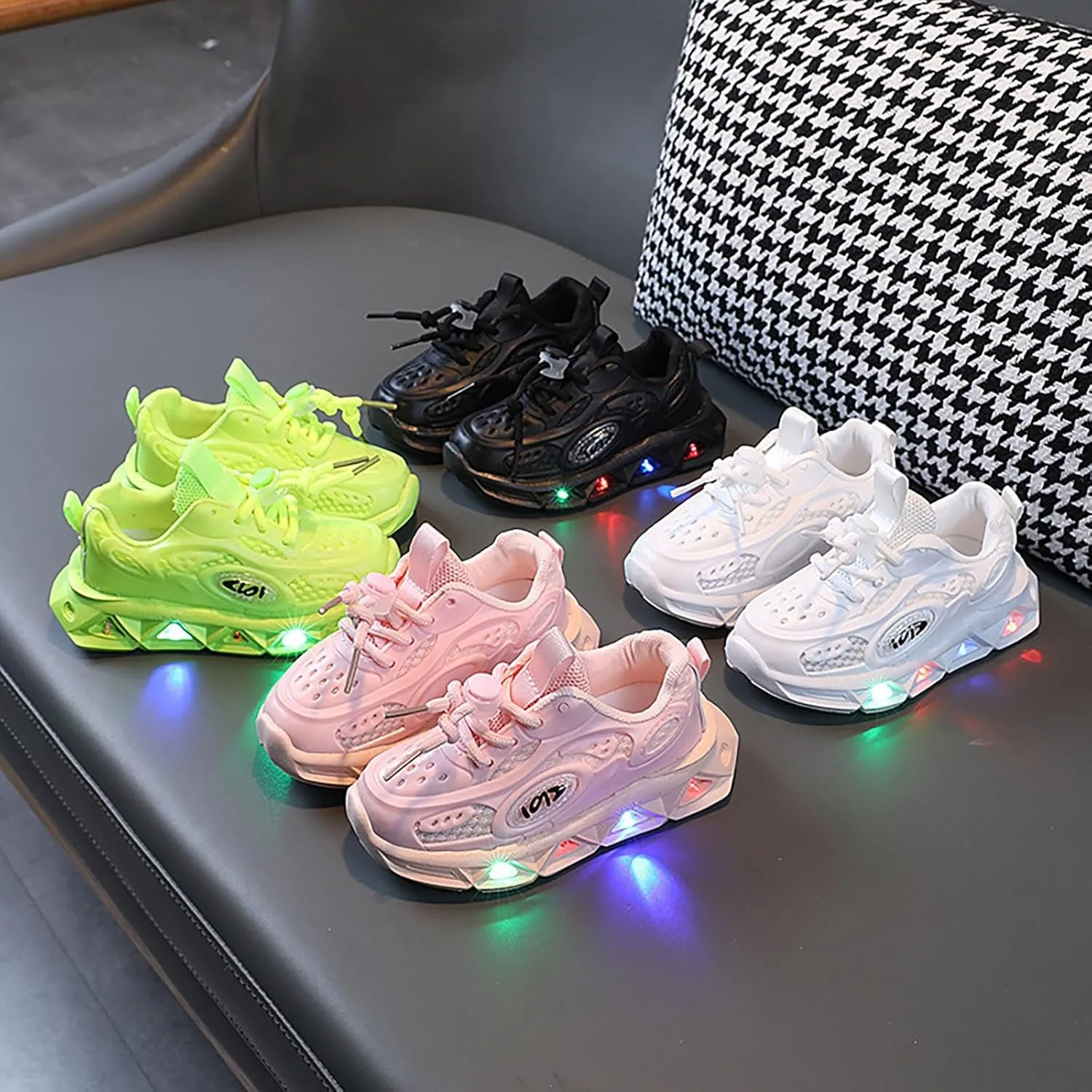 Boys Girls Light Up Shoes Vivaki LED Canvas 𝙲artoon Casual Sneakers for Toddler Little Kid Sports Walking Sneaker