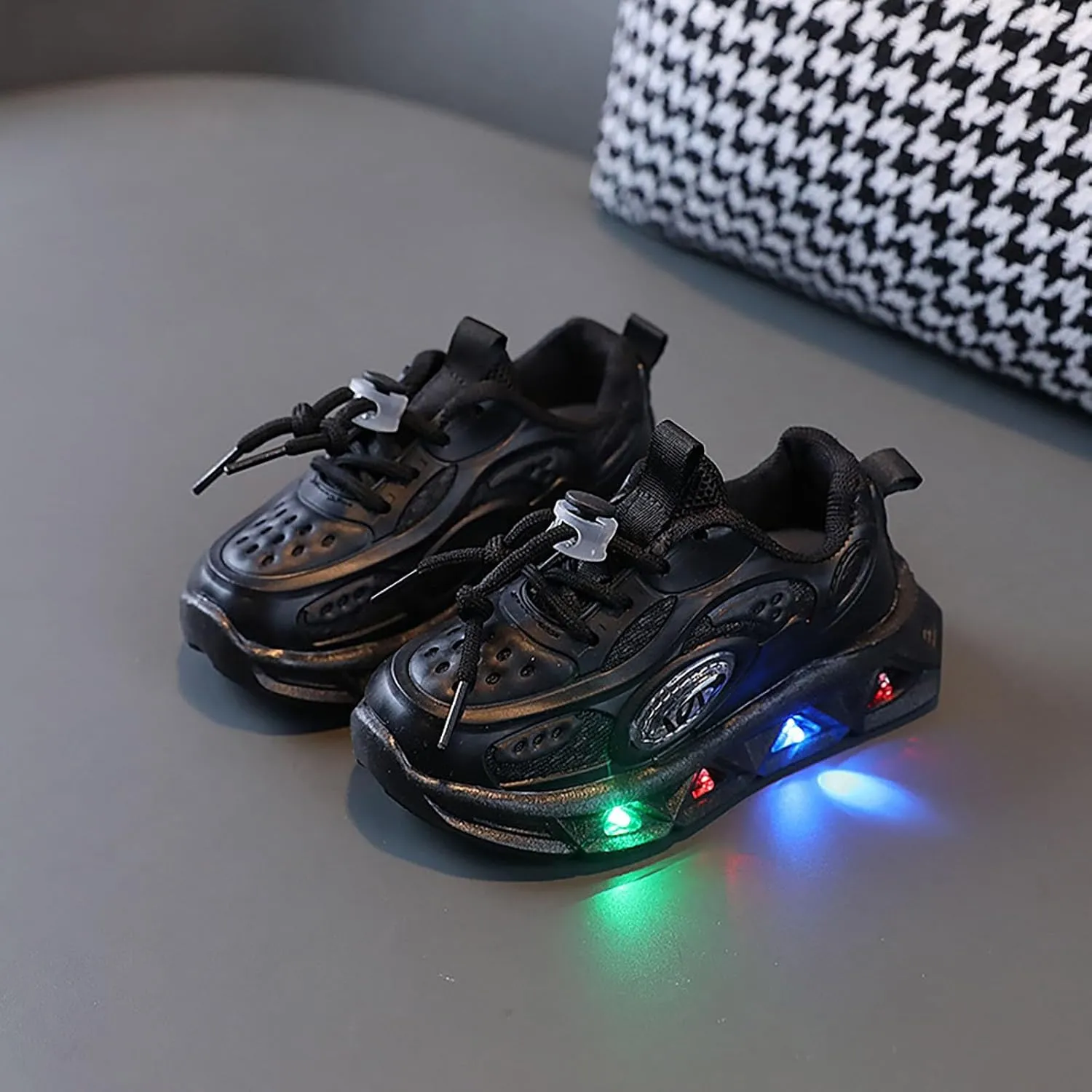 Boys Girls Light Up Shoes Vivaki LED Canvas 𝙲artoon Casual Sneakers for Toddler Little Kid Sports Walking Sneaker
