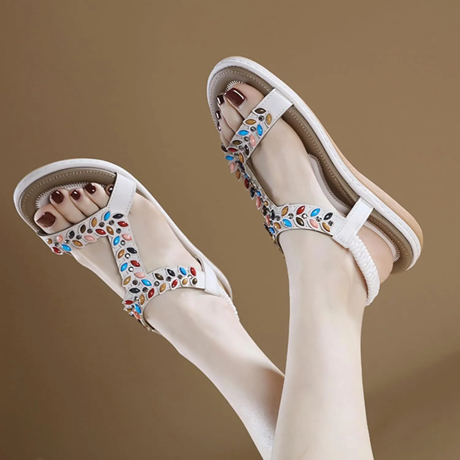 Breathable Summer Sandals for Women Comfortable Ankle Strap Outdoor Walking Shoes Versatile Sandals for Women