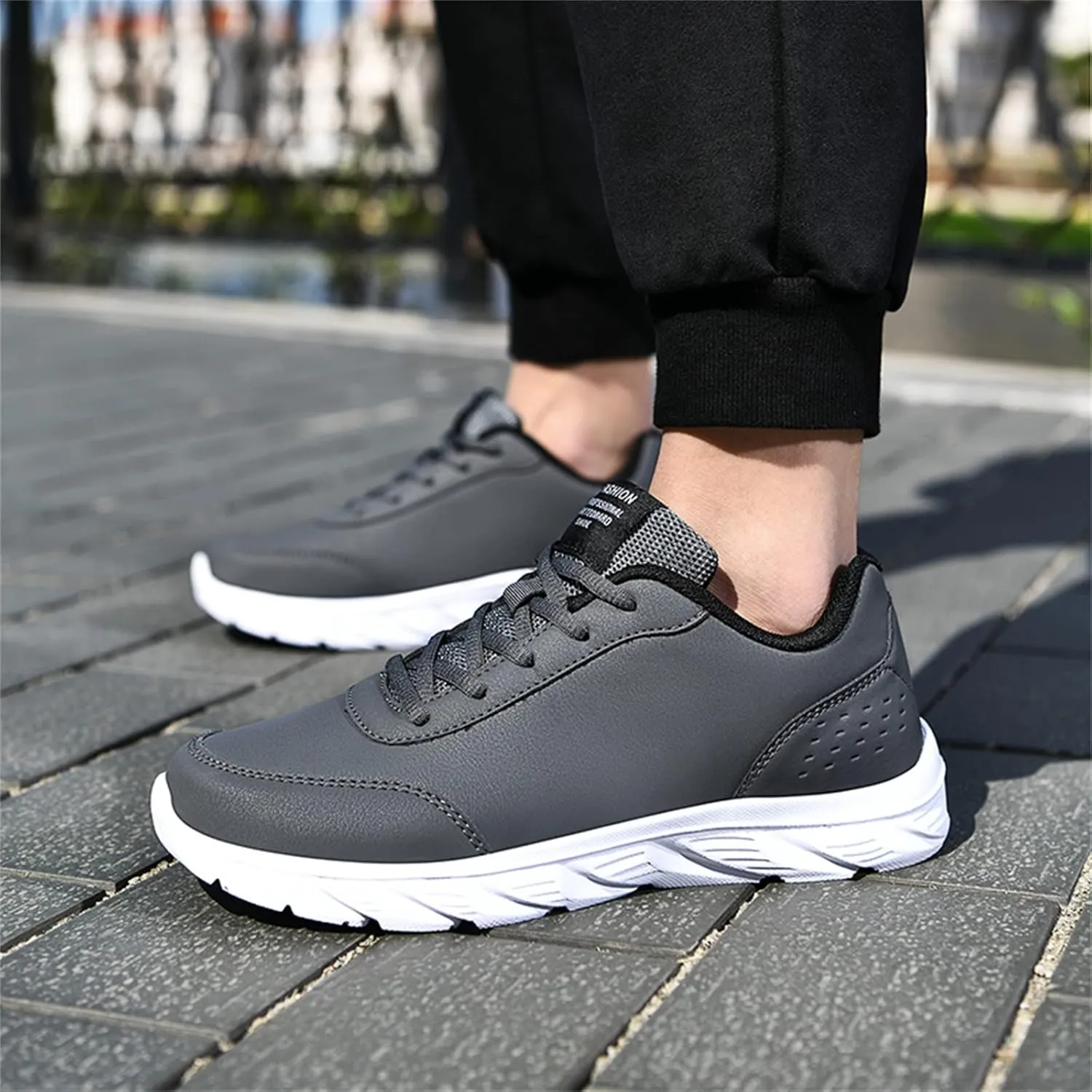 Casual Sport Shoes for Men Fashion Simple Daily Shoes Flat Bottom Lace up Comfortable Lightweight Rubber Sole Sneakers Soft Work Walking Shoe