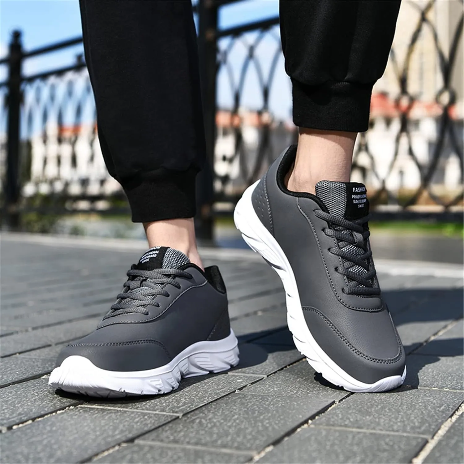 Casual Sport Shoes for Men Fashion Simple Daily Shoes Flat Bottom Lace up Comfortable Lightweight Rubber Sole Sneakers Soft Work Walking Shoe