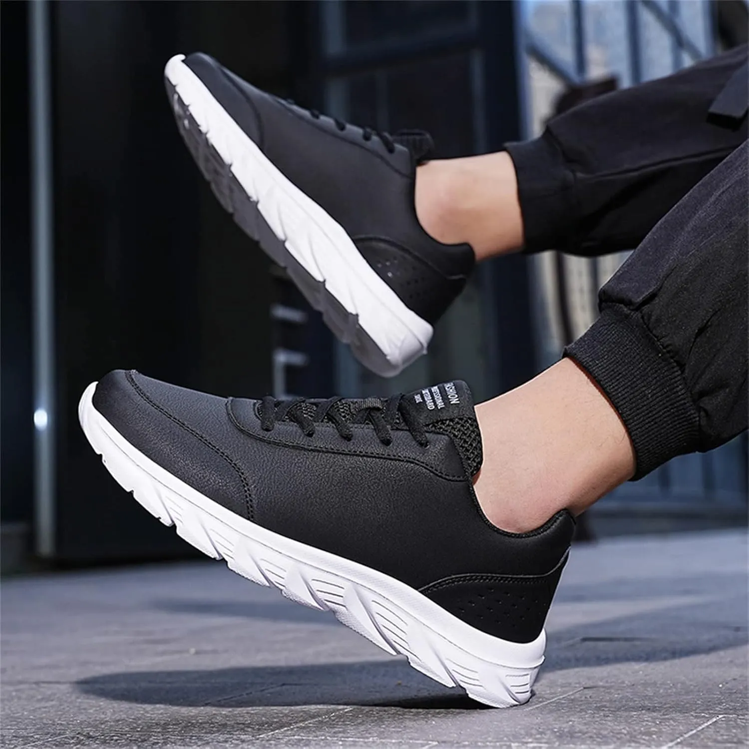 Casual Sport Shoes for Men Fashion Simple Daily Shoes Flat Bottom Lace up Comfortable Lightweight Rubber Sole Sneakers Soft Work Walking Shoe