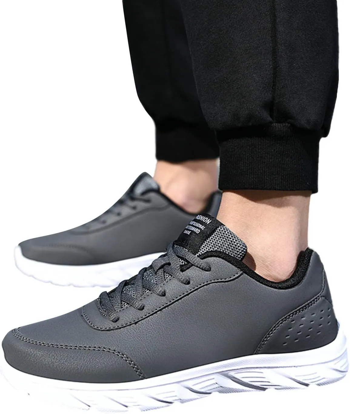 Casual Sport Shoes for Men Fashion Simple Daily Shoes Flat Bottom Lace up Comfortable Lightweight Rubber Sole Sneakers Soft Work Walking Shoe
