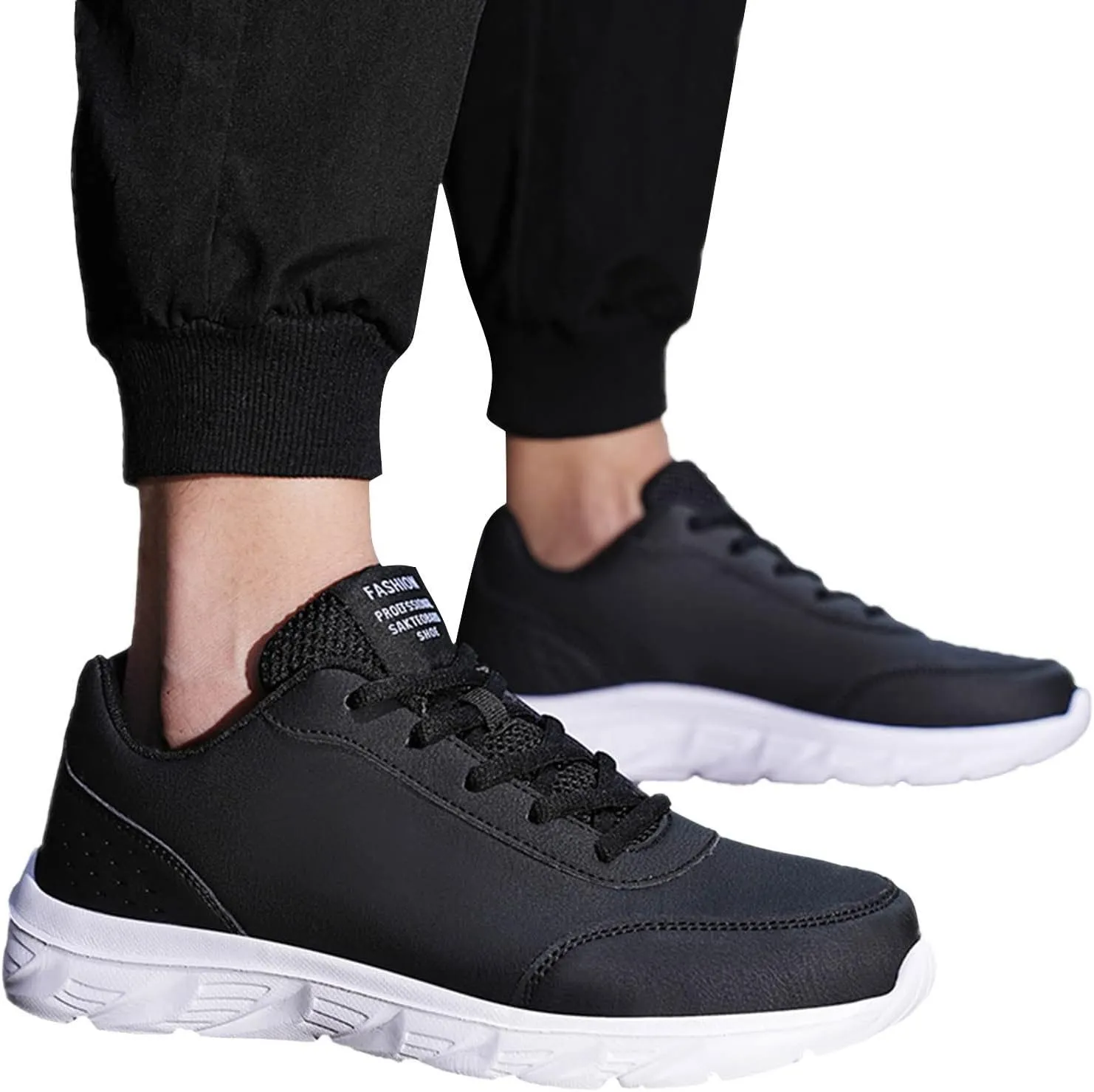 Casual Sport Shoes for Men Fashion Simple Daily Shoes Flat Bottom Lace up Comfortable Lightweight Rubber Sole Sneakers Soft Work Walking Shoe