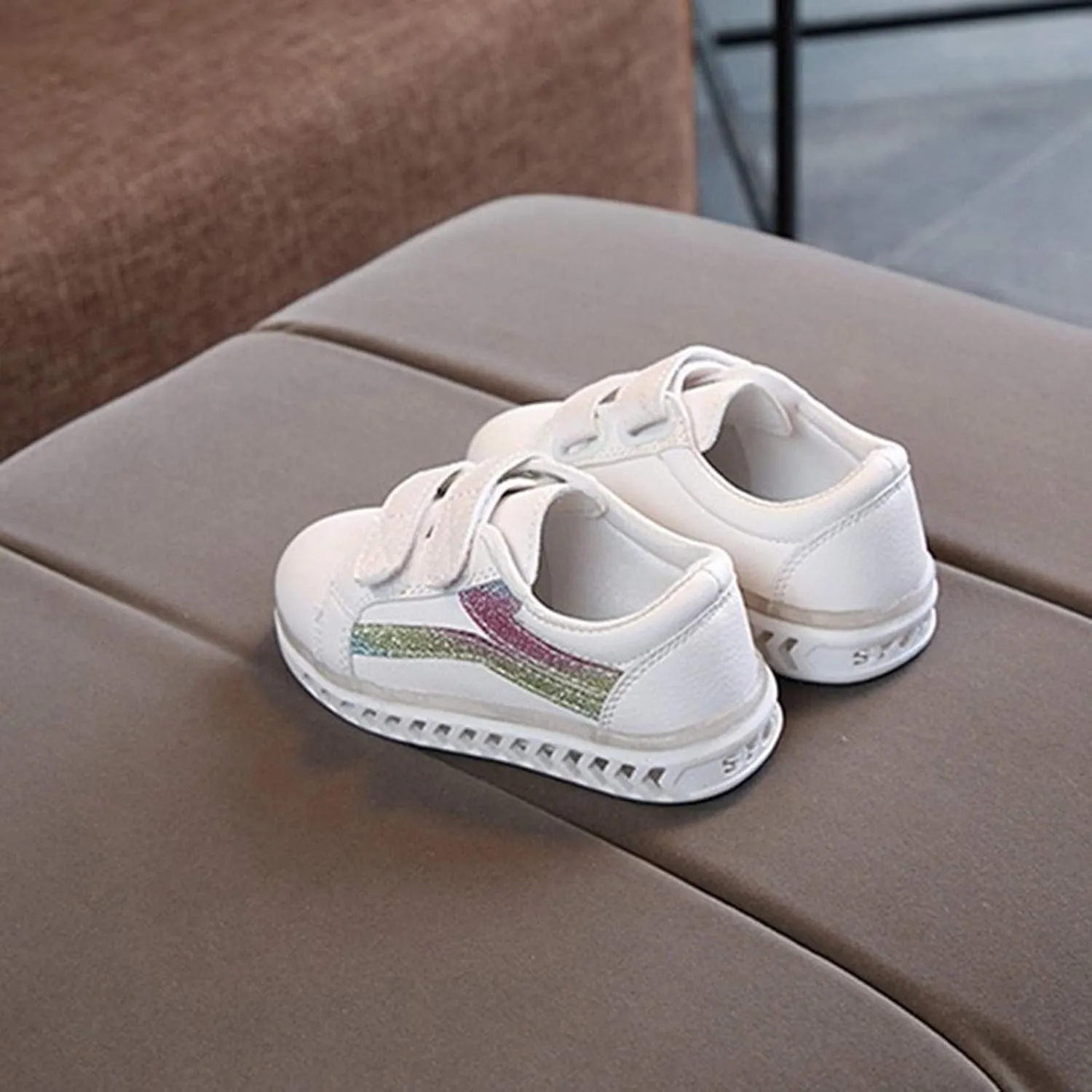 Children Baby Girls Boys Mesh Led Luminous Socks Sport Run Sneakers Casual Anti-Slip Shoes Toddler Cotton Boots