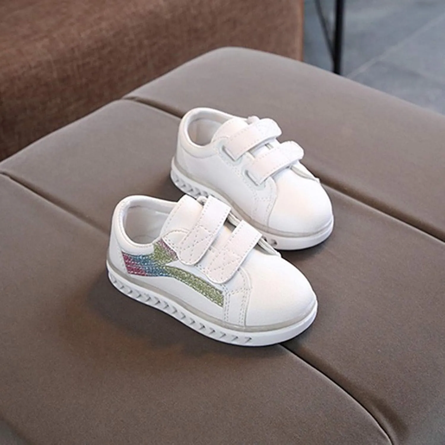 Children Baby Girls Boys Mesh Led Luminous Socks Sport Run Sneakers Casual Anti-Slip Shoes Toddler Cotton Boots