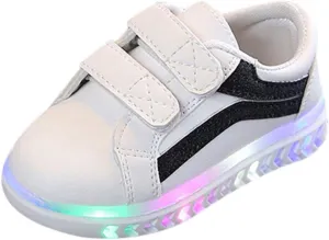 Children Baby Girls Boys Mesh Led Luminous Socks Sport Run Sneakers Casual Anti-Slip Shoes Toddler Cotton Boots