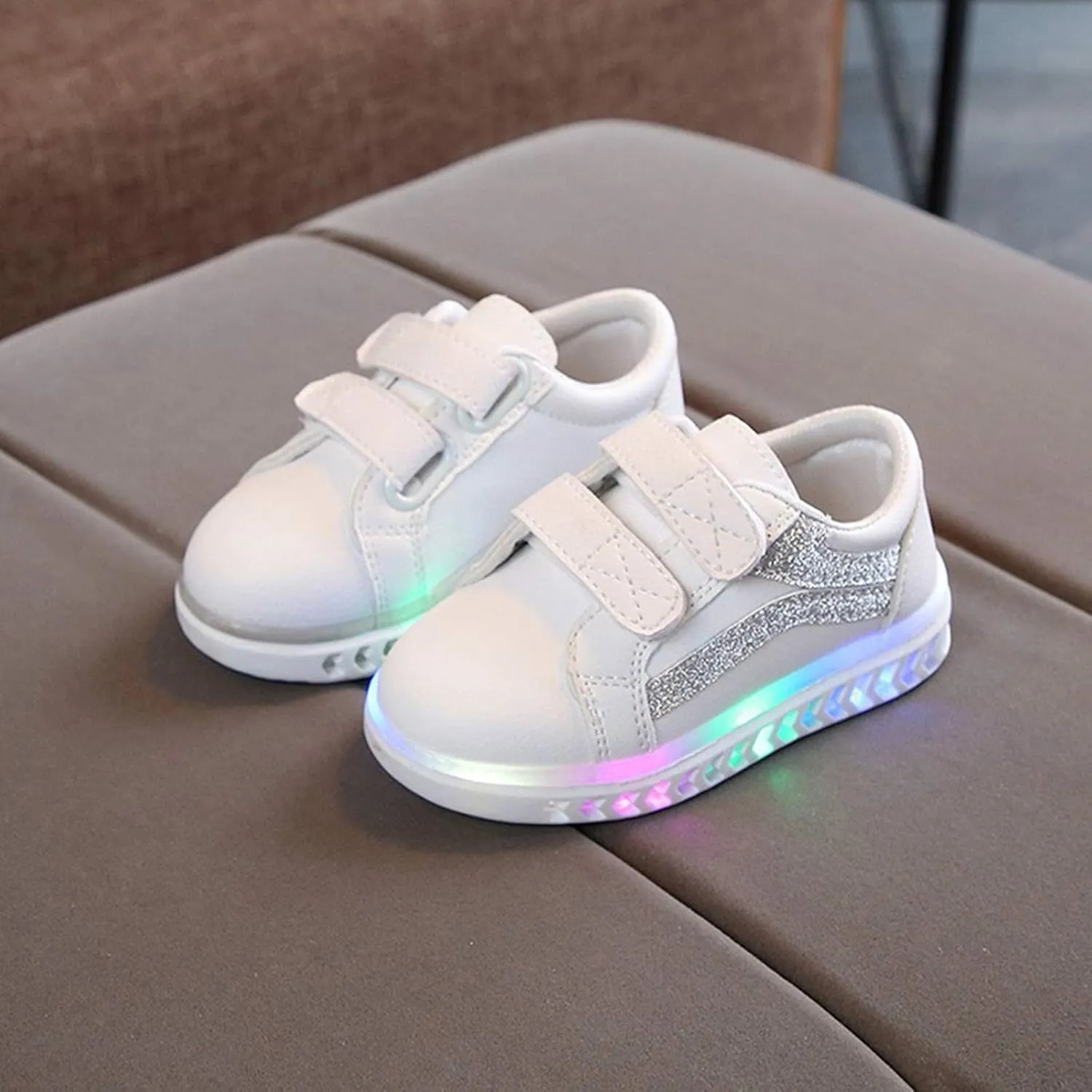 Children Baby Girls Boys Mesh Led Luminous Socks Sport Run Sneakers Casual Anti-Slip Shoes Toddler Cotton Boots