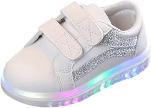 Children Baby Girls Boys Mesh Led Luminous Socks Sport Run Sneakers Casual Anti-Slip Shoes Toddler Cotton Boots