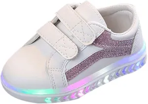 Children Baby Girls Boys Mesh Led Luminous Socks Sport Run Sneakers Casual Anti-Slip Shoes Toddler Cotton Boots