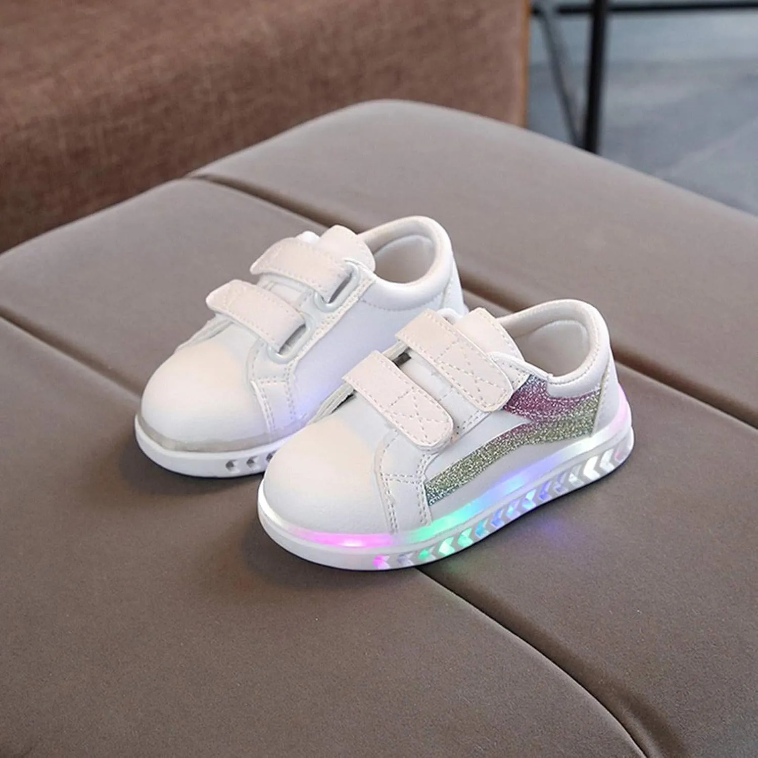 Children Baby Girls Boys Mesh Led Luminous Socks Sport Run Sneakers Casual Anti-Slip Shoes Toddler Cotton Boots
