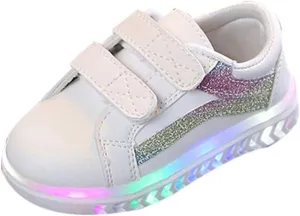 Children Baby Girls Boys Mesh Led Luminous Socks Sport Run Sneakers Casual Anti-Slip Shoes Toddler Cotton Boots