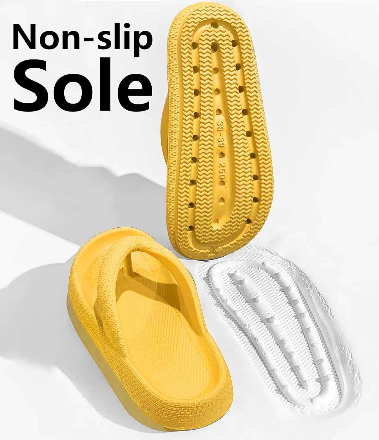 Cloud Flip Flops for Men Women Orthotic Lightweight Beach Slides Pillow Soft Slides Sandals Cushion Beach Flip Flops EVA Comfy Bath Spa Walking Sandals Pool Thong Slippers