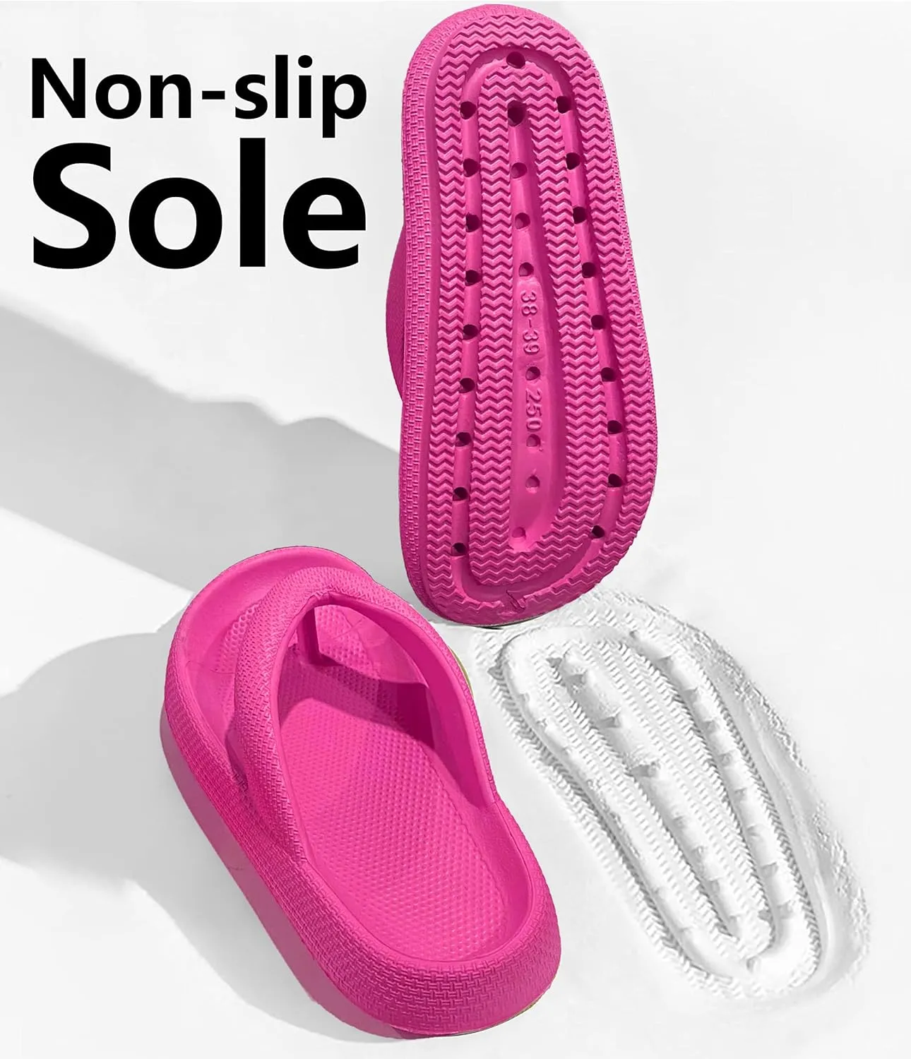 Cloud Flip Flops for Men Women Orthotic Lightweight Beach Slides Pillow Soft Slides Sandals Cushion Beach Flip Flops EVA Comfy Bath Spa Walking Sandals Pool Thong Slippers