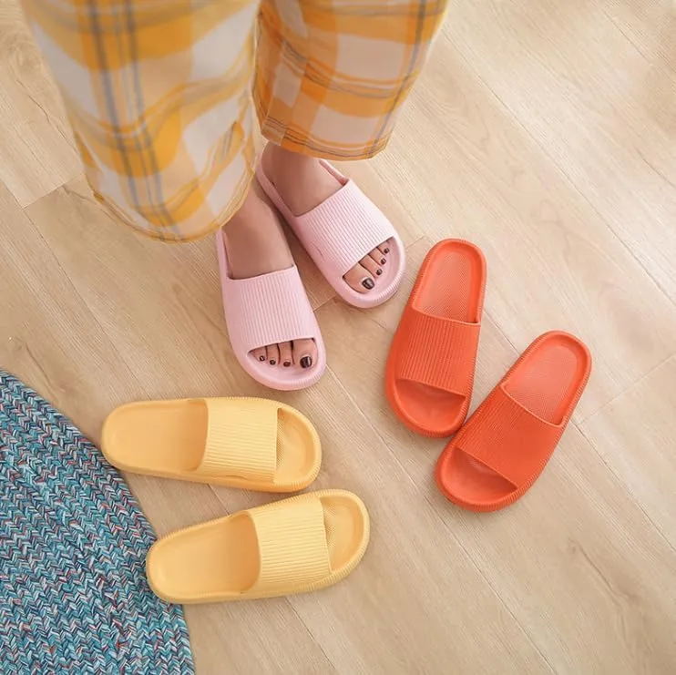 Cloud Slippers - Unisex Cloud Slides with Open Toe Design & Thick Sole, Shower Shoes for Women, Indoor House Slippers for Men, Non Slip & Soft Shower Slippers for Men