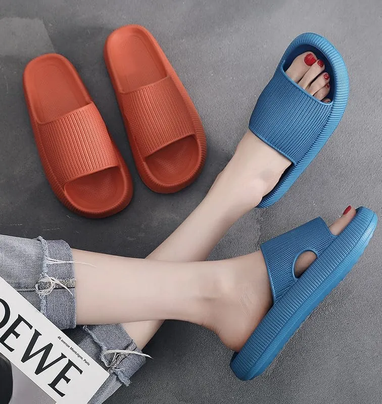 Cloud Slippers - Unisex Cloud Slides with Open Toe Design & Thick Sole, Shower Shoes for Women, Indoor House Slippers for Men, Non Slip & Soft Shower Slippers for Men