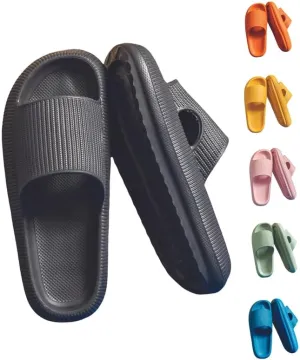 Cloud Slippers - Unisex Cloud Slides with Open Toe Design & Thick Sole, Shower Shoes for Women, Indoor House Slippers for Men, Non Slip & Soft Shower Slippers for Men