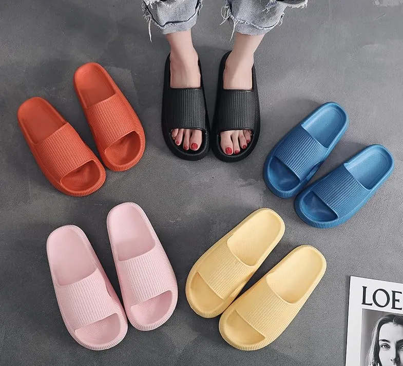 Cloud Slippers - Unisex Cloud Slides with Open Toe Design & Thick Sole, Shower Shoes for Women, Indoor House Slippers for Men, Non Slip & Soft Shower Slippers for Men