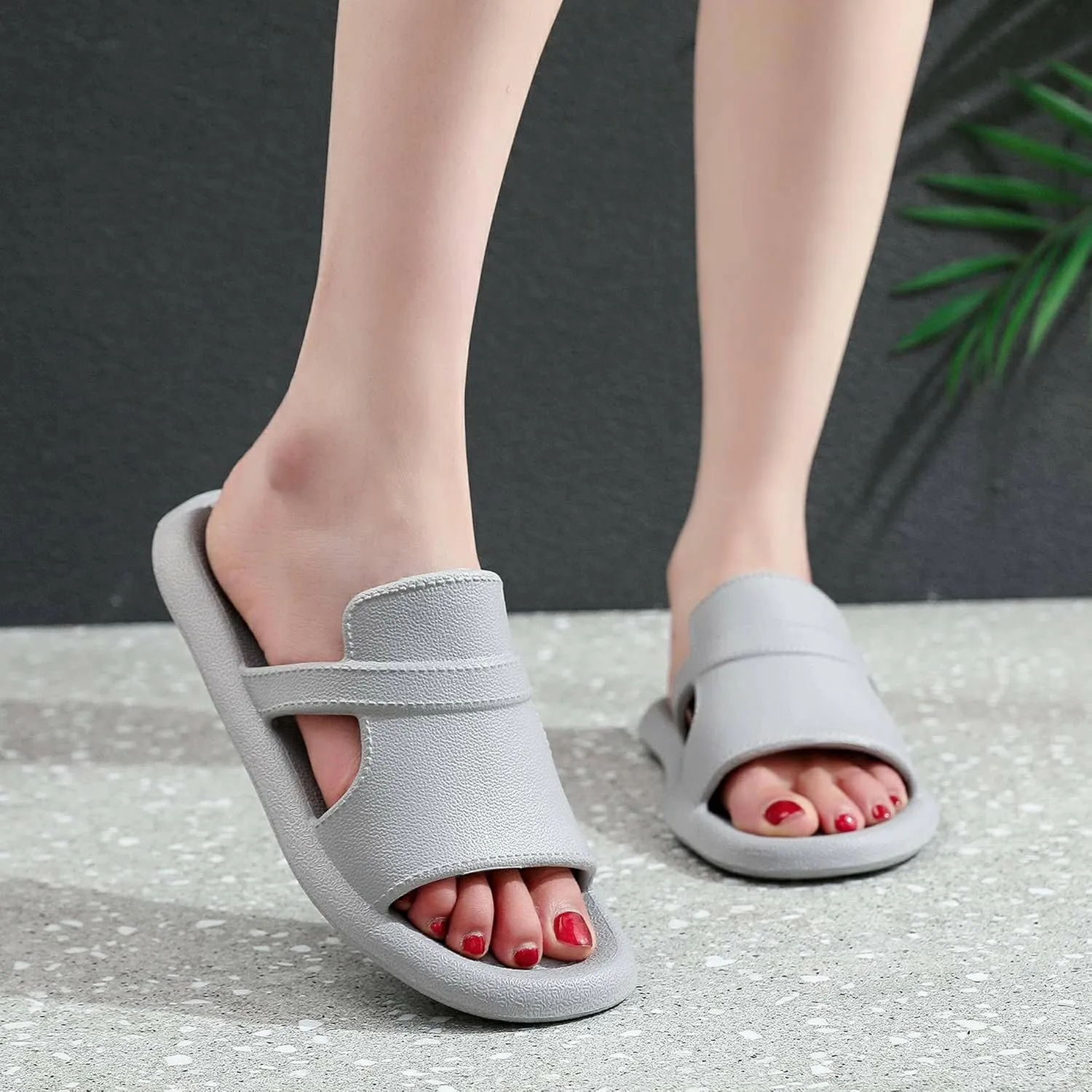 Crazy Lady Women's House Slippers Shower Shoes Outdoor Indoor Slides Soft Flat Comfy Anti-Slip Sandals