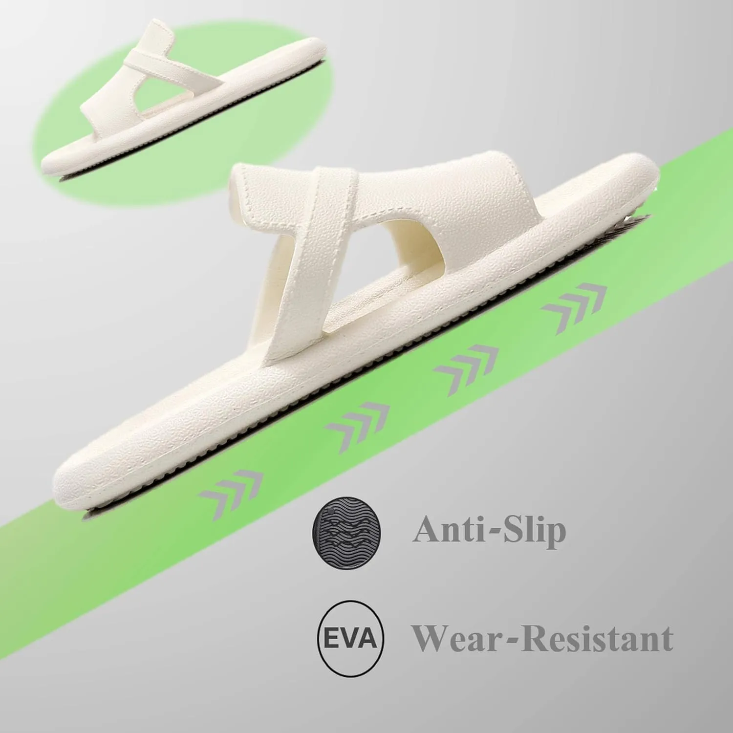Crazy Lady Women's House Slippers Shower Shoes Outdoor Indoor Slides Soft Flat Comfy Anti-Slip Sandals