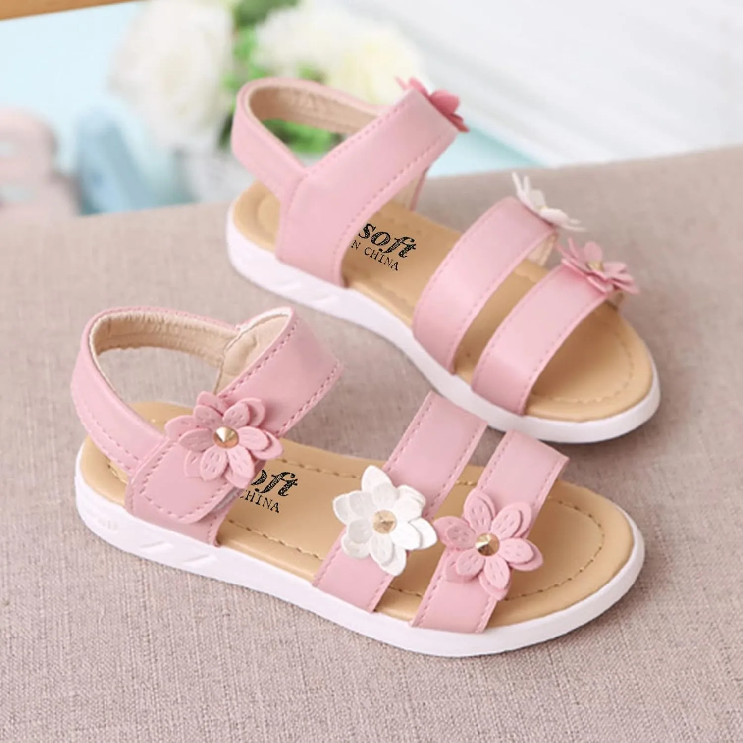 Cute Girl Flip Flops Toddler Cross Girls Shoes Non-Slip Sandals Kids Rubber Glitter Sandals for Toddler Girls