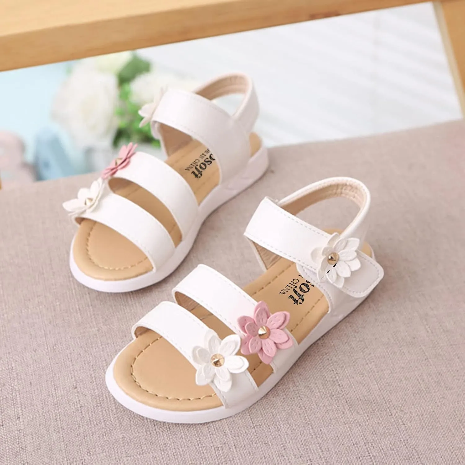 Cute Girl Flip Flops Toddler Cross Girls Shoes Non-Slip Sandals Kids Rubber Glitter Sandals for Toddler Girls