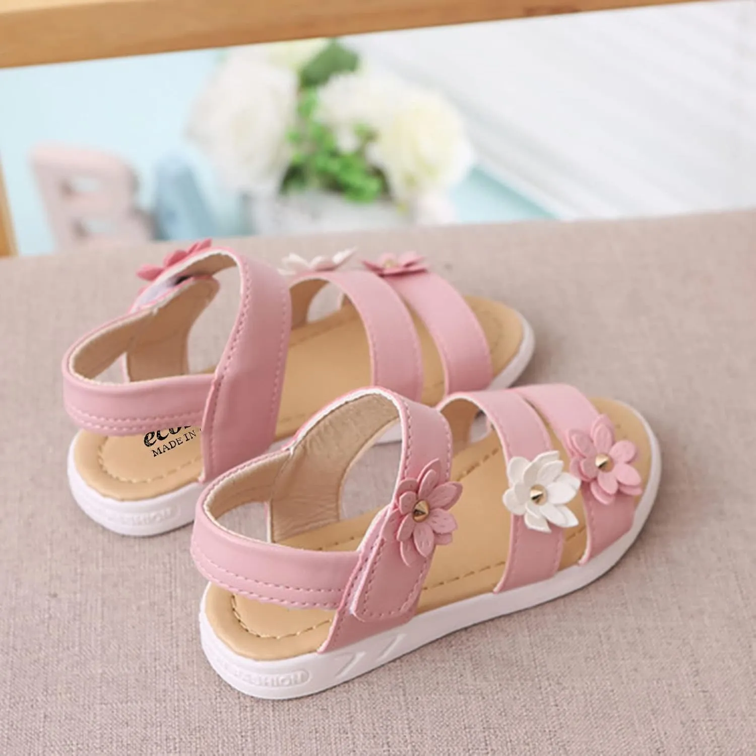 Cute Girl Flip Flops Toddler Cross Girls Shoes Non-Slip Sandals Kids Rubber Glitter Sandals for Toddler Girls