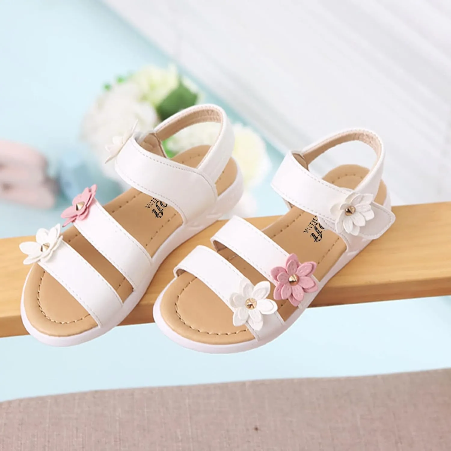 Cute Girl Flip Flops Toddler Cross Girls Shoes Non-Slip Sandals Kids Rubber Glitter Sandals for Toddler Girls