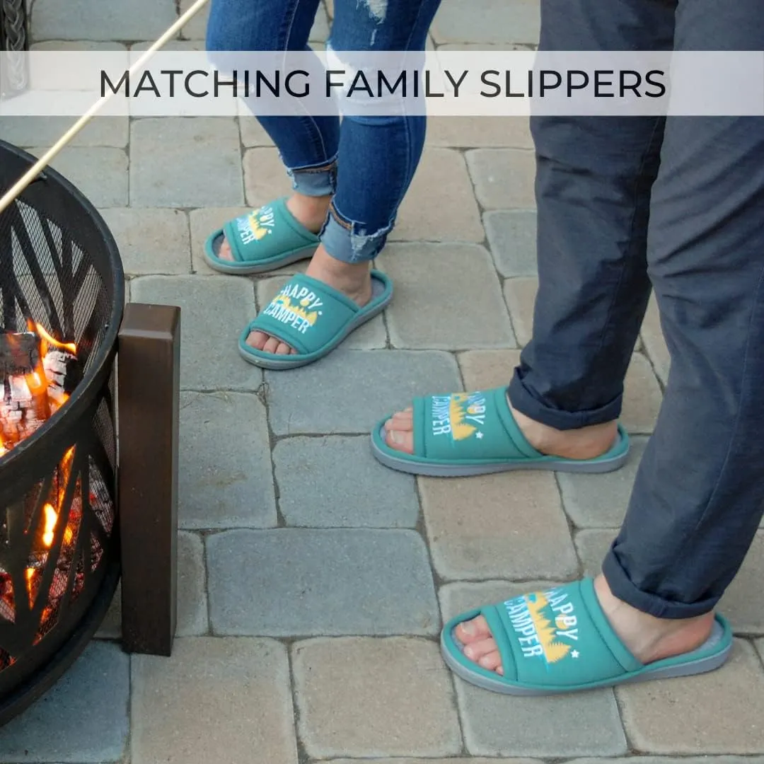 Dearfoams mens Matching Family Indoor/Outdoor Summer Camping Slide Slipper