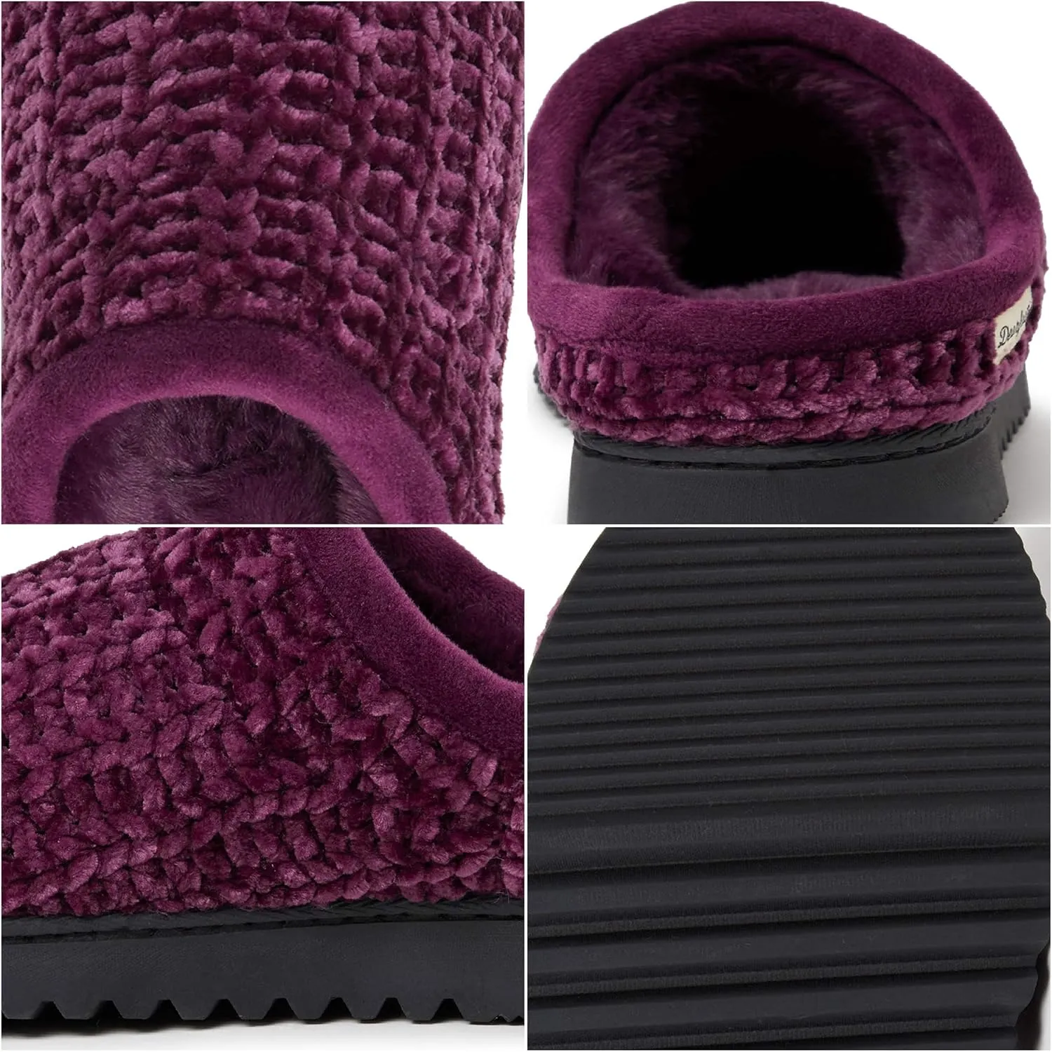Dearfoams Women's Chenille High Vamp Clog Slipper