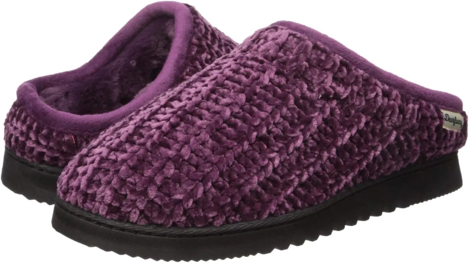 Dearfoams Women's Chenille High Vamp Clog Slipper