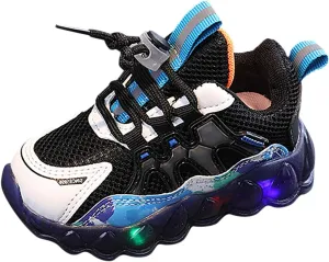 Fashion Light On Baby Shoes Breathable Soft Sole Slip-on Athletic Sneakers Toddler Cool Lighted Running Shoes