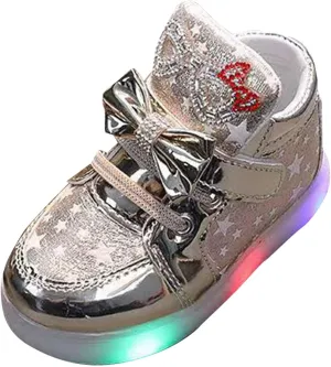 Flashing Sports Shoes for Kids Light-Up Trainers Fashion Glowing Lighted Athletic Shoes Soft High Top Sneakers