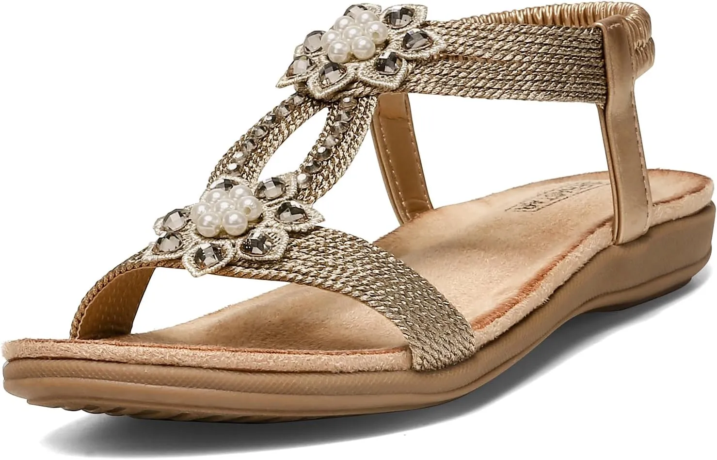 Flat Sandals for Women Dressy - Comfortable Walking Summer Slip on Womens Sandal