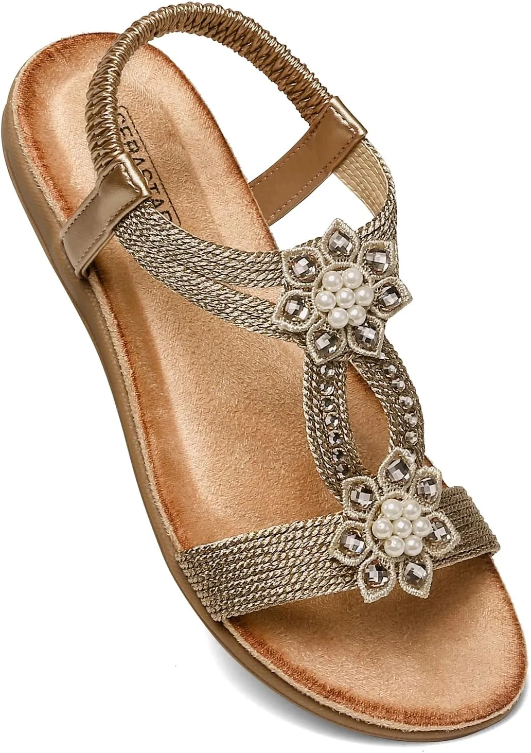 Flat Sandals for Women Dressy - Comfortable Walking Summer Slip on Womens Sandal