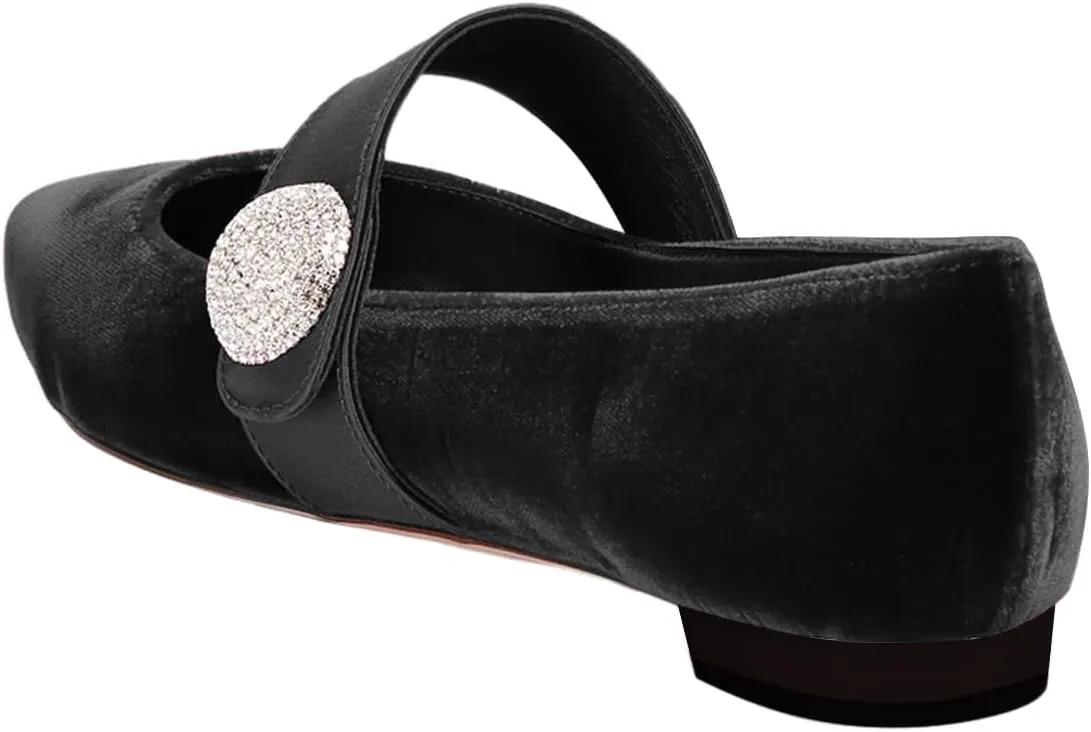 FOWT Women Fashion Velvet Pointed Toe Single Strap Buckle Pumps Low Heel Ladies Work Office Casual Daily Shoes Size 4-16 US