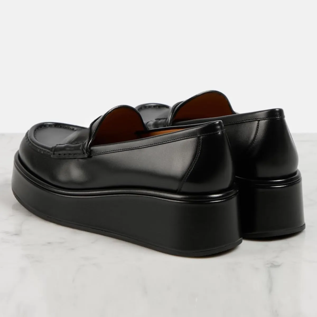 FOWT Women Platform Round Toe Pumps Wedge Low Heel Penny Loafers Slip on Comfy Daily Shoes Size 4-16 US
