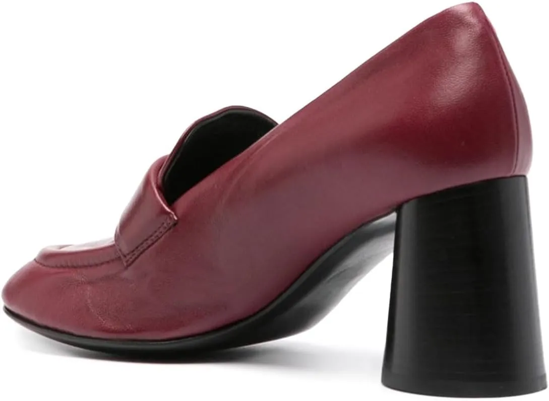 FOWT Women Round Toe Penny Loafers Slip on Chunky Block Mid Heel Pumps Office Formal Daily Shoes Size 4-16 US