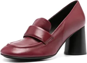 FOWT Women Round Toe Penny Loafers Slip on Chunky Block Mid Heel Pumps Office Formal Daily Shoes Size 4-16 US