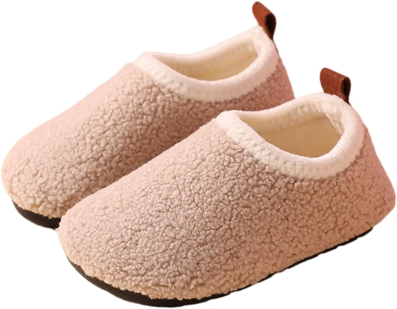 Fuzzy Loafers Slippers for Toddler Baby Boys Girls House Flat Shoes Indoor Bedroom Cozy Slippers Non Slip Ankle Shoes